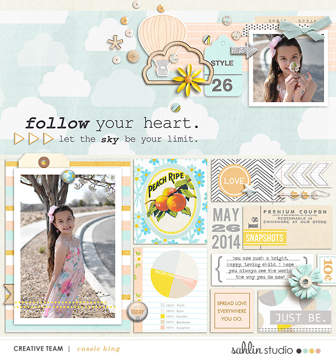 digital scrapbooking layout created by cassie king featuring templates and quickpages by Sahlin Studio