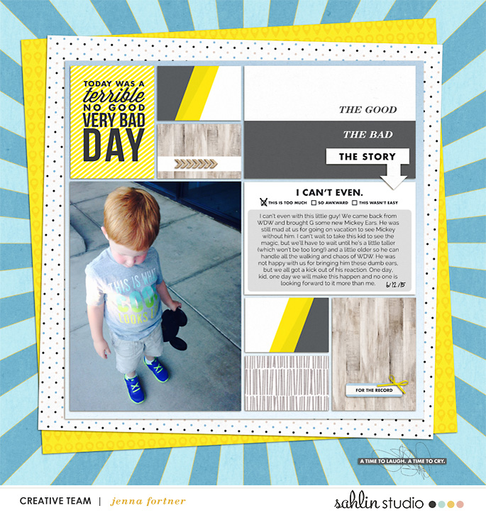 digital scrapbooking layout created by jenna featuring templates and quickpages by Sahlin Studio