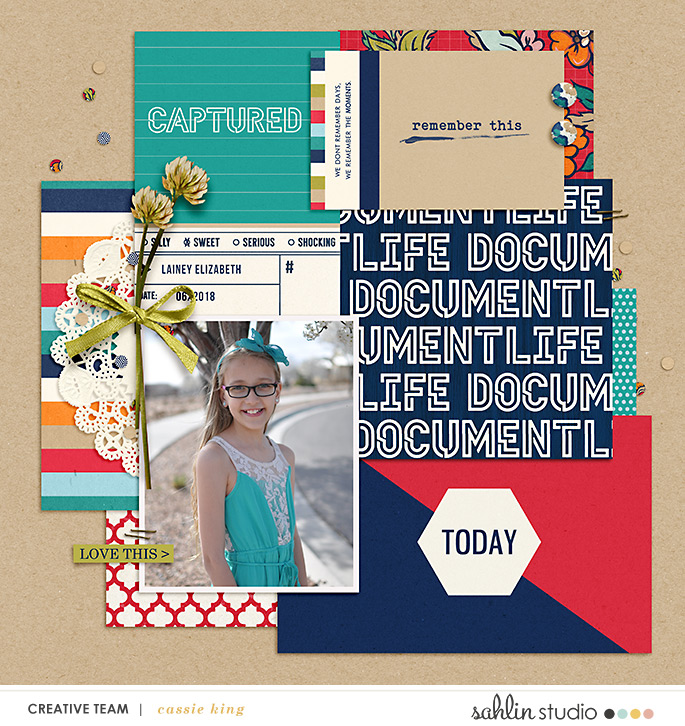 digital scrapbooking layout created by cassie king featuring April 2021 FREE Template by Sahlin Studio