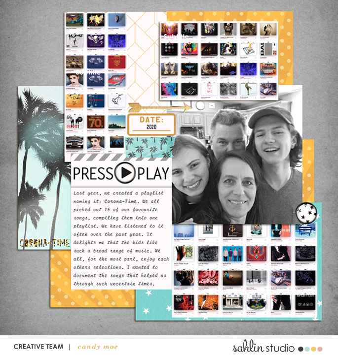 digital scrapbooking layout created by candy featuring April 2021 FREE Template by Sahlin Studio