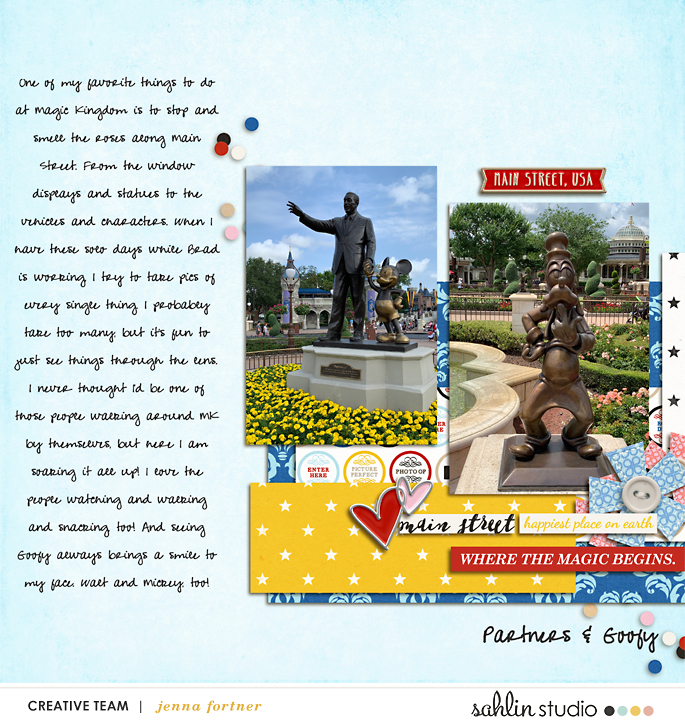 digital scrapbooking layout created by Jenna featuring March 2021 FREE Template by Sahlin Studio