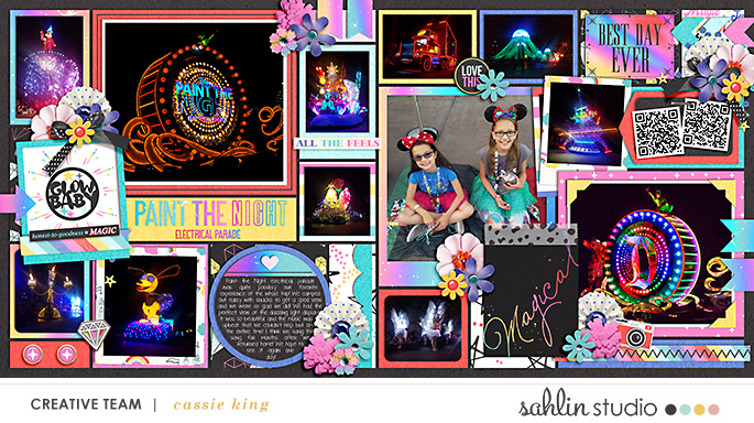 Disney Paint the Night Digital Scrapbooking Layout using Project Mouse (Pop) by Britt-ish Designs