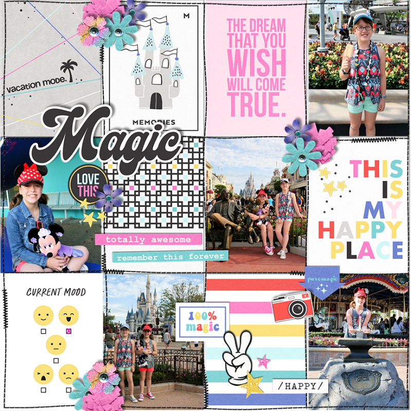 Disney the Dream that you Wish will Come True Digital Project Life scrapbook layout using Project Mouse (Pop) by Britt-ish Designs