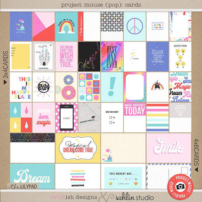 Project Mouse (POP): Journal Cards by Britt-ish Designs and Sahlin Studio - Perfect for documenting your Disney Project Mouse and Project Life albums!!