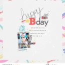 Happy Birthday Digital scrapbook layout using Project Mouse (Pop) Extras by Britt-ish Designs