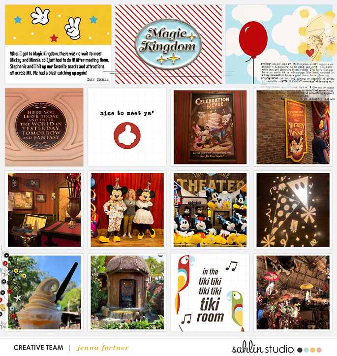 Disney Magic Kingdom scrapbook Project Life layout using Project Mouse (Pop) Extras by Britt-ish Designs