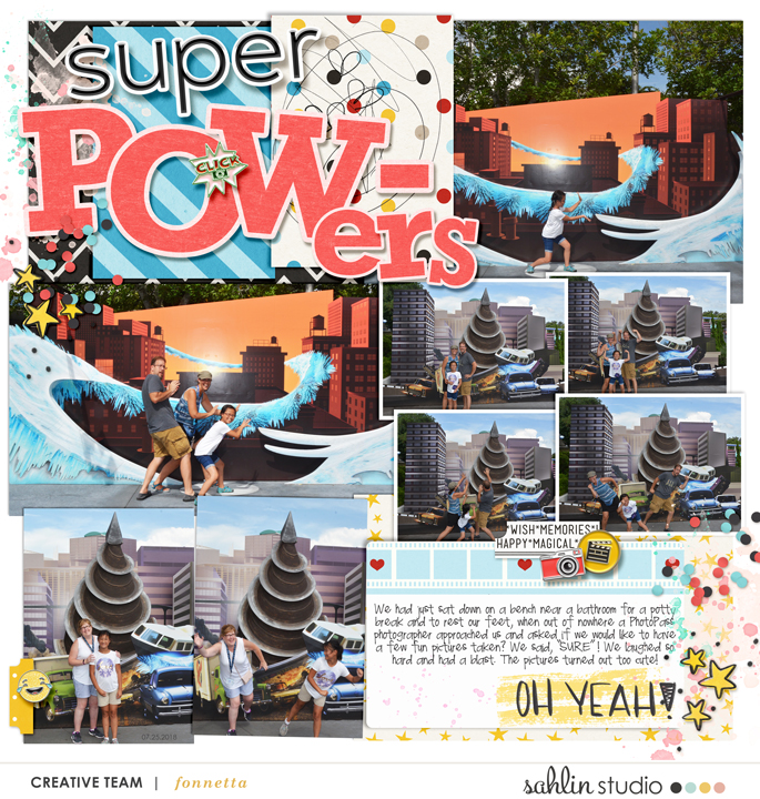 Disney Super Powers scrapbook Project Life layout using Project Mouse (Pop) Extras by Britt-ish Designs