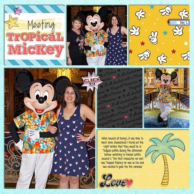 Disney Tropical Mickey scrapbook layout using Project Mouse (Pop) Extras by Britt-ish Designs