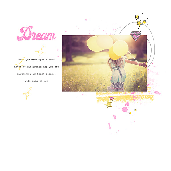Dream scrapbook layout using Project Mouse (Pop) Extras by Britt-ish Designs