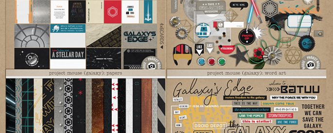 Project Mouse (Galaxy): BUNDLE by Britt-ish Designs and Sahlin Studio - Perfect for all of your Disney Tomorrowland and Star Wars layouts, in your scrapbookings or Project Life albums!!