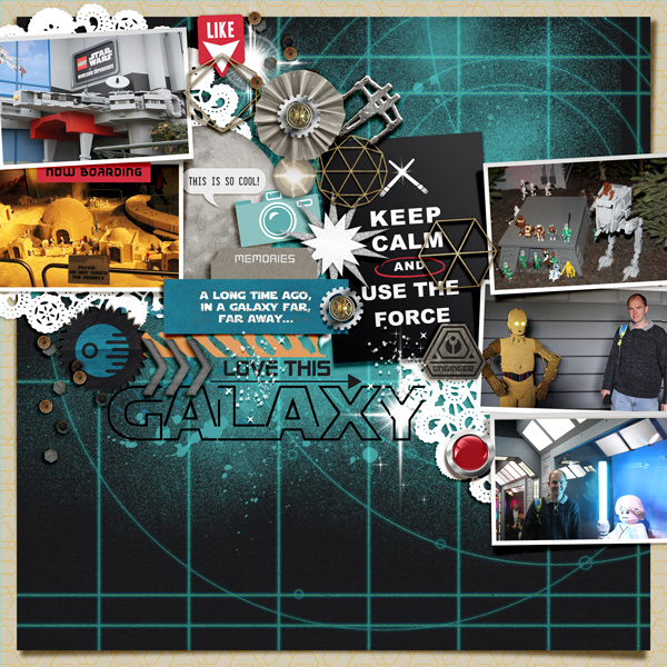 Disney Star Wars Keep Calm and Use the Force digital scrapbook layout using Project Mouse (Galaxy): by Sahlin Studio