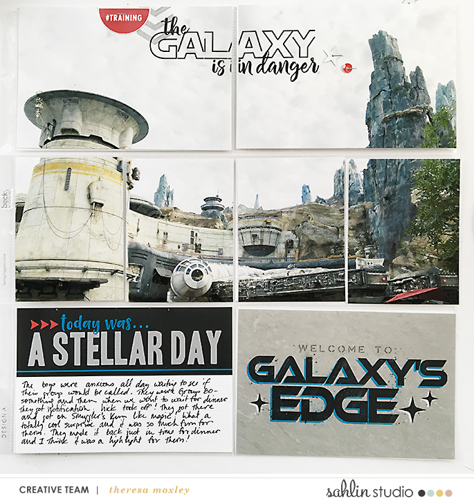 Disney Star Wars Galaxy's Edge Project Life scrapbook layout using Project Mouse (Galaxy): by Sahlin Studio