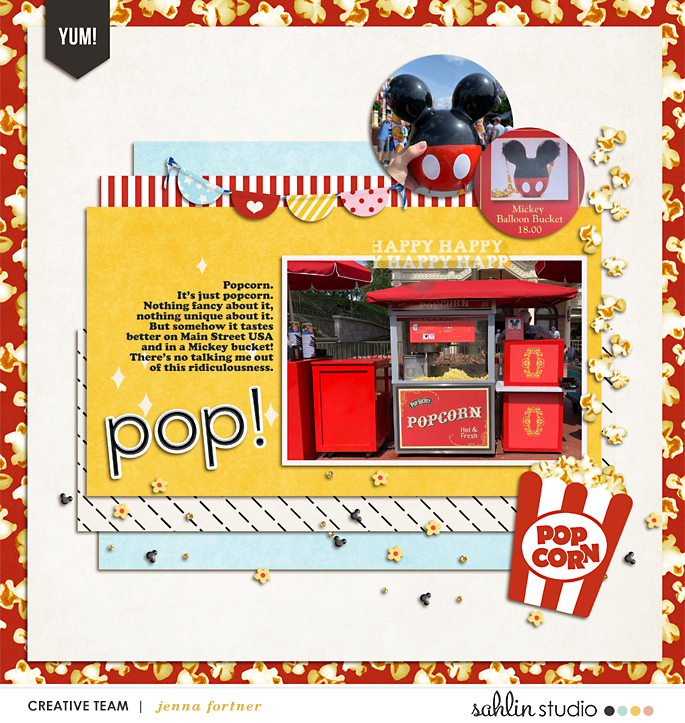 digital scrapbooking layout created by jenna featuring June 2021 FREE Template by Sahlin Studio