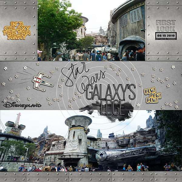 Disney Star Wars Galaxy's Edge digital scrapbook layout using Project Mouse (Galaxy) by Brittish Designs and Sahlin Studio