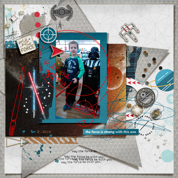 Disney Star Wars Out of this World digital scrapbook layout using Project Mouse (Galaxy) by Brittish Designs and Sahlin Studio