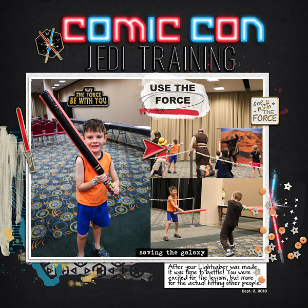 Disney Star Wars Comic Con digital scrapbook layout using Project Mouse (Galaxy) by Brittish Designs and Sahlin Studio