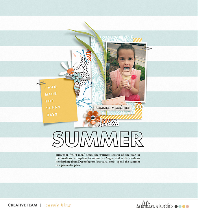 digital scrapbooking layout created by cassie king feautring Summer Stories by Sahlin Studio