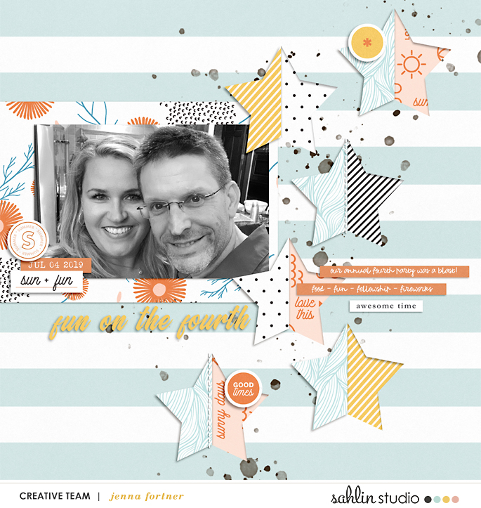 digital scrapbooking layout created by jenna feautring Summer Stories by Sahlin Studio