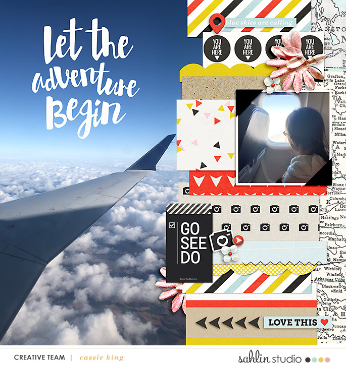 digital scrapbooking layout created by cassie king featuring You Are Here by Sahlin Studio