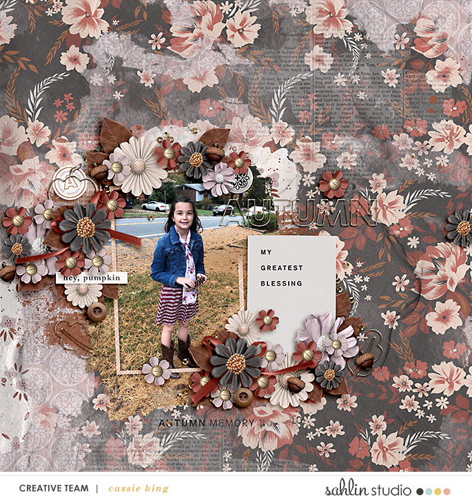 digital scrapbooking layout created by cassie king featuring Autumn Stories by Sahlin Studio