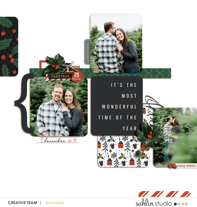 Its the Most Wondersful Time of the Year - Family photo digital scrapbooking page using Comfy Cozy Are We by Sahlin Studio