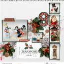 Christmas ornaments digital scrapbooking page using Comfy Cozy Are We by Sahlin Studio