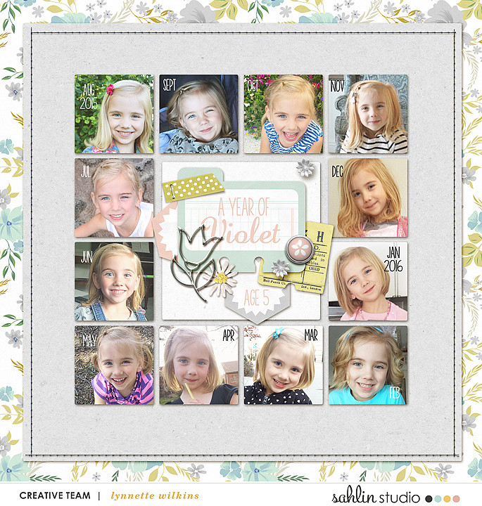 digital scrapbooking layout created by lynnette featuring December '21 FREE Template by Sahlin Studio