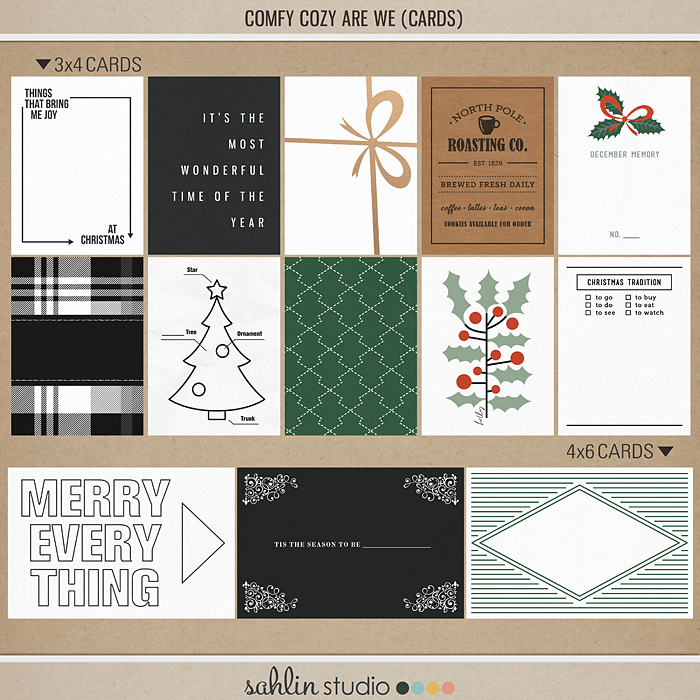 Comfy Cozy Are We (Papers) by Sahlin Studio - Perfect for scrapbooking your December Daily, Document Your December, Project Life and Christmas albums!!