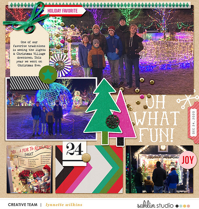digital scrapbooking layout created by lynnette featuring Making Spirits Bright by Sahlin Studio