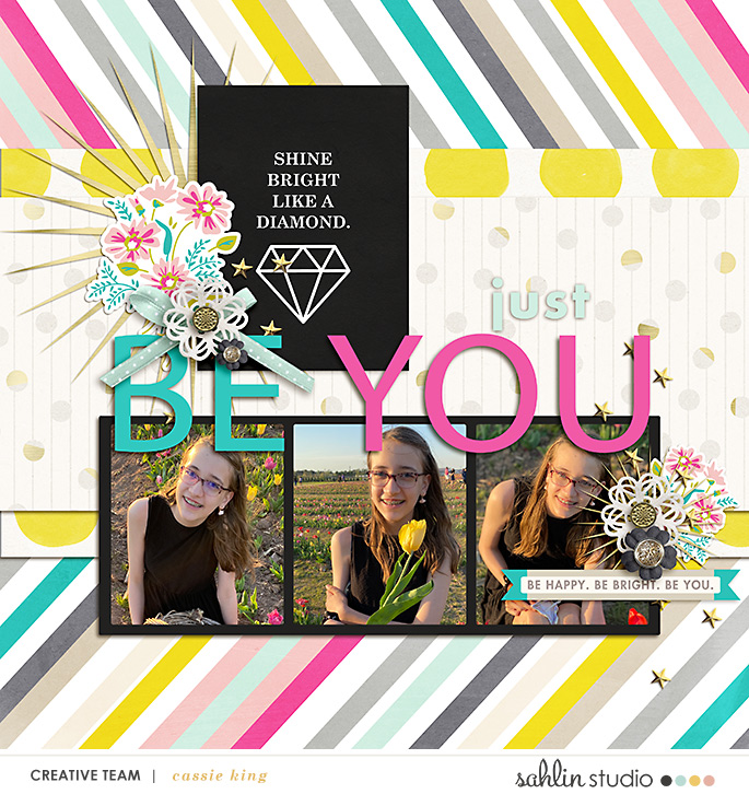digital scrapbooking layout created by Cassie King featuring Shine Bright by Sahlin Studio