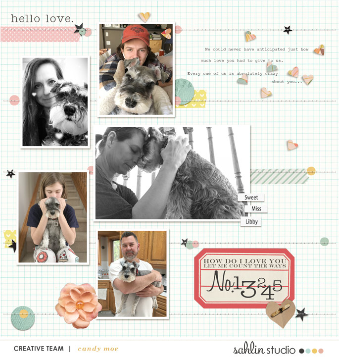 digital scrapbooking layout created by candy featuring February '22 FREE Template by Sahlin Studio