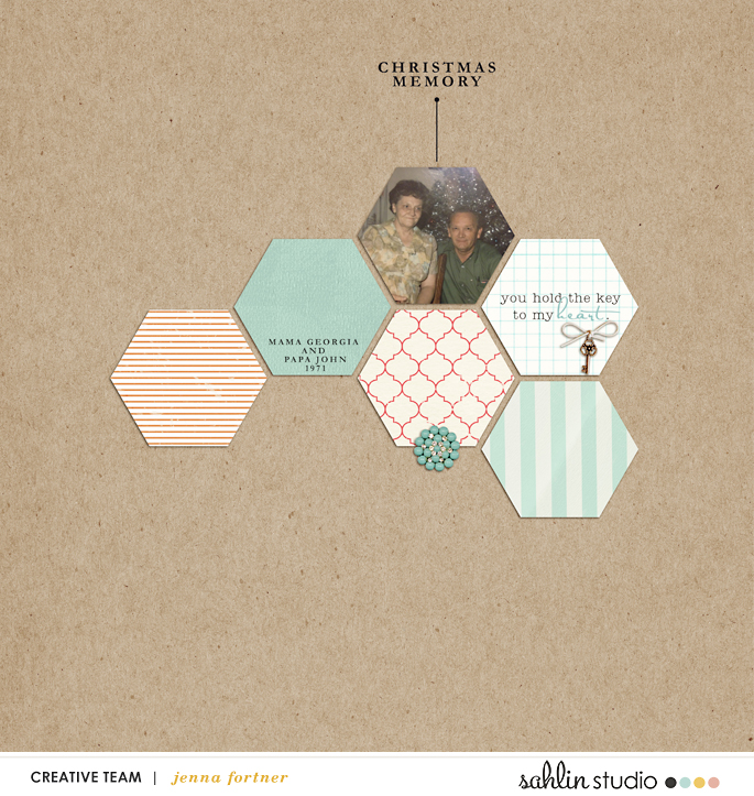 digital scrapbooking layout created by Jenna featuring Key to My Heart by Sahlin Studio