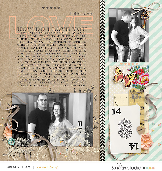 digital scrapbooking layout created by Cassie featuring Key to My Heart by Sahlin Studio