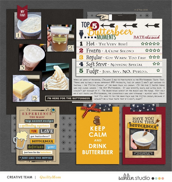 digital scrapbooking layout created by quiltymom featuring Word Snips by Sahlin Studio