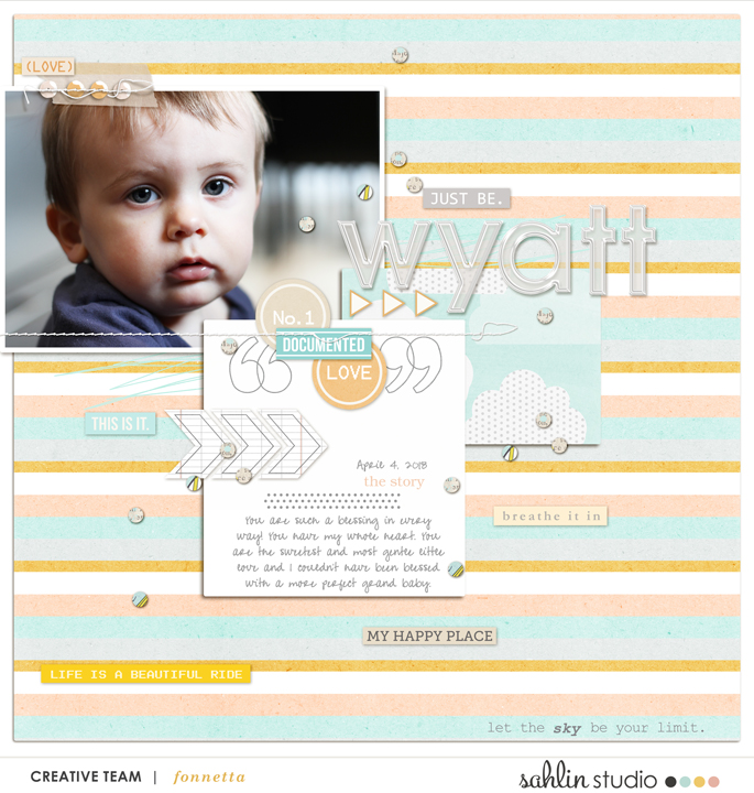 digital scrapbooking layout created by fonnetta featuring April '22 FREE Template by Sahlin Studio