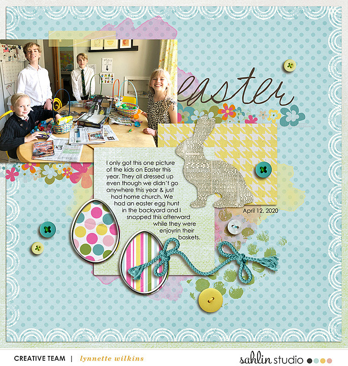 digital scrapbooking layout created by lynnette featuring April '22 FREE Template by Sahlin Studio