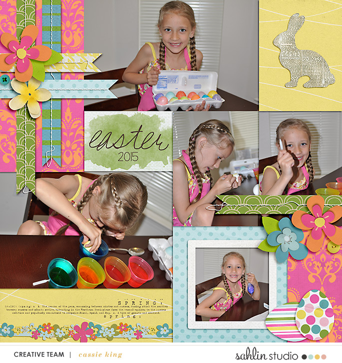 digital scrapbooking layout created by cassie king featuring Sunshine and Daffodils by Sahlin Studio