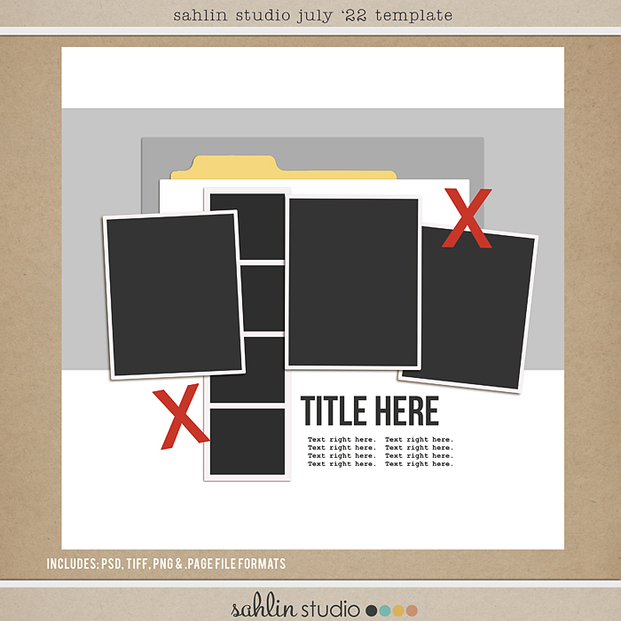 Sahlin Studio, Digital Scrapbooking DesignsFREE Digital Scrapbooking  Template / Sketch, July '22 - Sahlin Studio