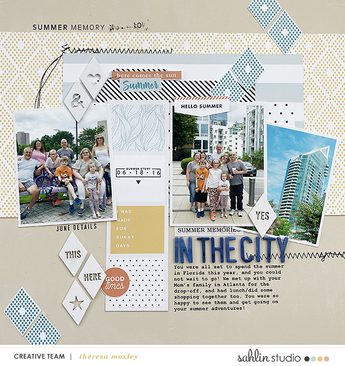 digital hybrid scrapbooking layout created by theresa featuring July '22 FREE Template by Sahlin Studio