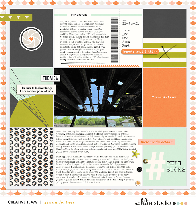 digital scrapbooking layout created by jenna featuring Viewpoint by Sahlin Studio