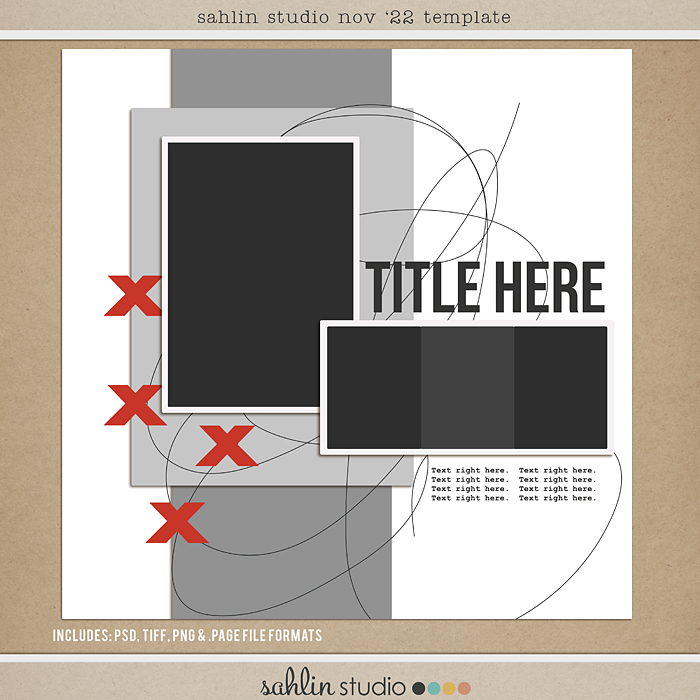 Sahlin Studio, Digital Scrapbooking DesignsFREE Digital Scrapbooking  Template / Sketch, August '23 - Sahlin Studio