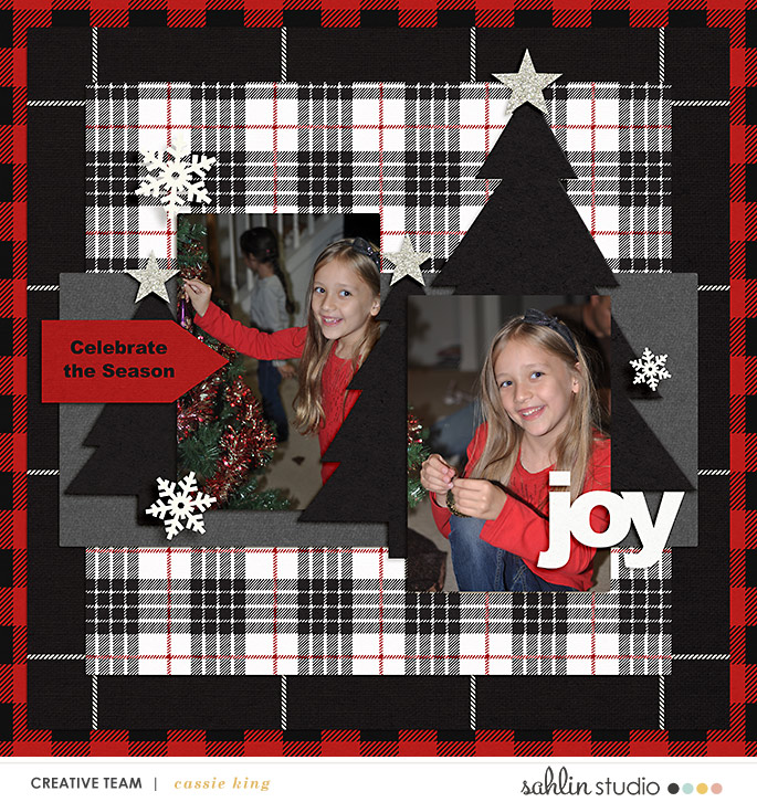 digital scrapbooking layout created by cassie king featuring December '22 Free Template by Sahlin Studio