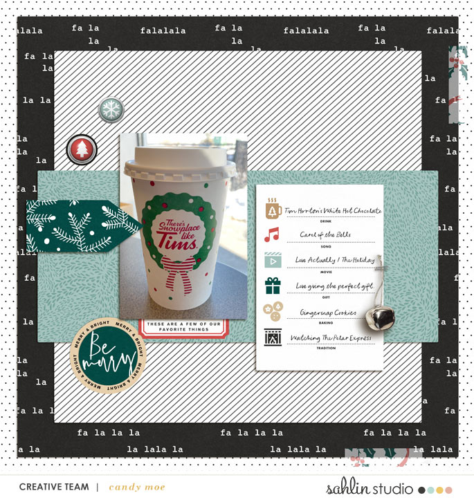 digital scrapbooking layout created by candy moe featuring December '22 Free Template by Sahlin Studio
