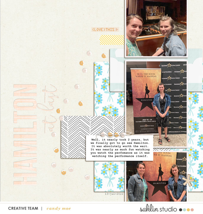 digital scrapbooking layout created by Candy Moe featuring Drift Away by Sahlin Studio