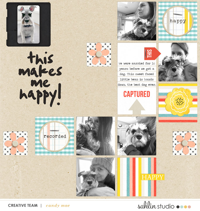 digital scrapbooking layout created by candy featuring Pure Happiness by Sahlin Studio