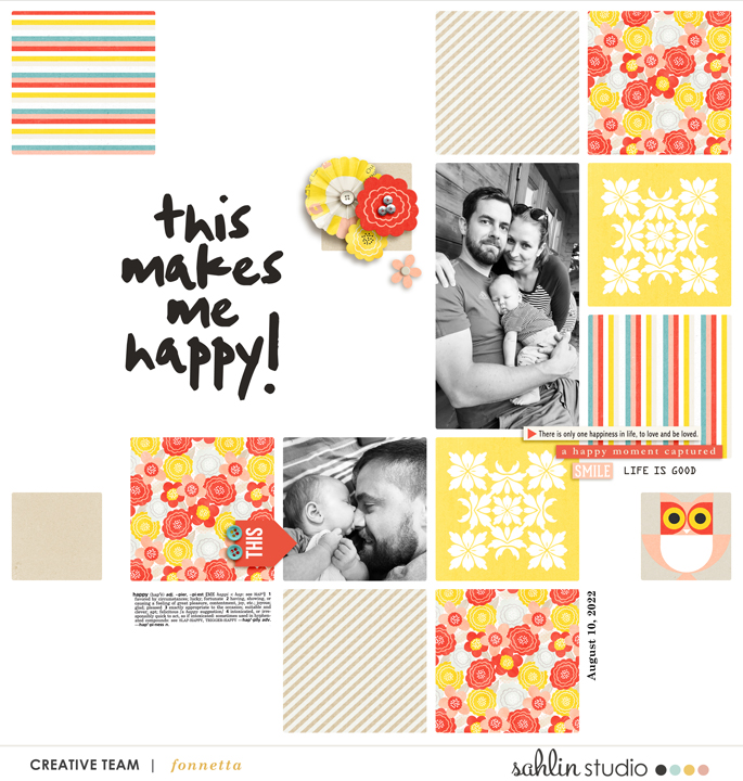 digital scrapbooking layout created by fonnetta featuring Pure Happiness by Sahlin Studio