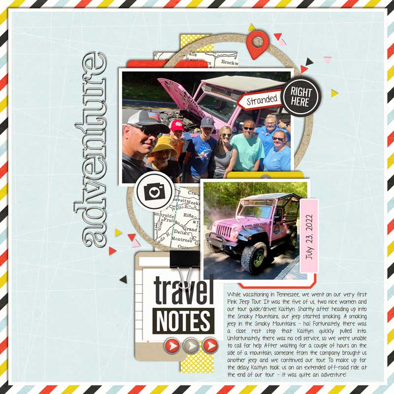digital scrapbooking layout created by Janelle12 featuring June '23 Free Template by Sahlin Studio