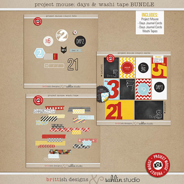 Project Mouse: Days & Washi Tape Bundle by sahlin studio