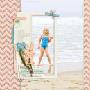 Summer Beach Swimming scrapbook page created by pne123 featuring Sahlin Studio goodies