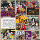 halloween trick or treat pocket scrapbooking page by MelindaS using Project Mouse: Halloween Edition by Sahlin Studio & Britt-ish Designs